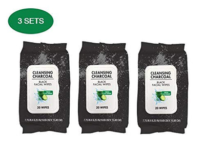 Cleansing Charcoal Black Facial Wipes - Wipe away your skin strife's with our Cleansing Charcoal Black wipes. Infused with charcoal, enriched with green tea, jojoba oil and cucumber to repair, hydrate and soothe stressed skin. While Charcoal help fights acne, eliminates impurities and unclogs pores - revealing stunning, refreshed and rejuvenated skin.