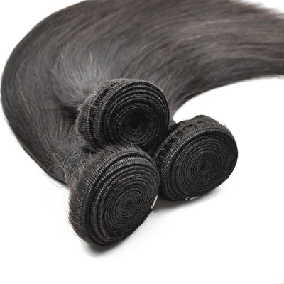 Long Silky Straight Natural Human Hair Extension Bundles