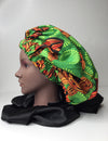 Satin Lined African Print Hair Bonnets for Moisture Length Retention Protective Hairstyles