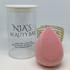 Powder Pink - Slanted Teardrop Cut - Beautyblender Sponge with Holder and Travel Case - Hydrophilic Foam Sponge - Latex free - Extra soft for a streak free - even blend - Non-irritating, - Non-allergenic - Odorless - Long-lasting, - washable and reusable - Travel Pod - 3 in 1 - Powder Pink - Pink -Slanted Teardrop Cut