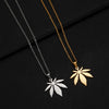 Unisex Marijuana Weed Leaf Pendant Necklace - Stainless Steel or 18k Yellow Gold