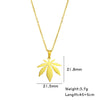 Unisex Marijuana Weed Leaf Pendant Necklace - Stainless Steel or 18k Yellow Gold